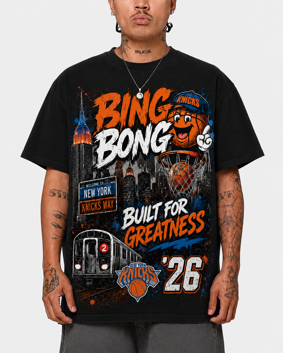 "BING BONG" OVERSIZED NEW YORK BASKETBALL TEE