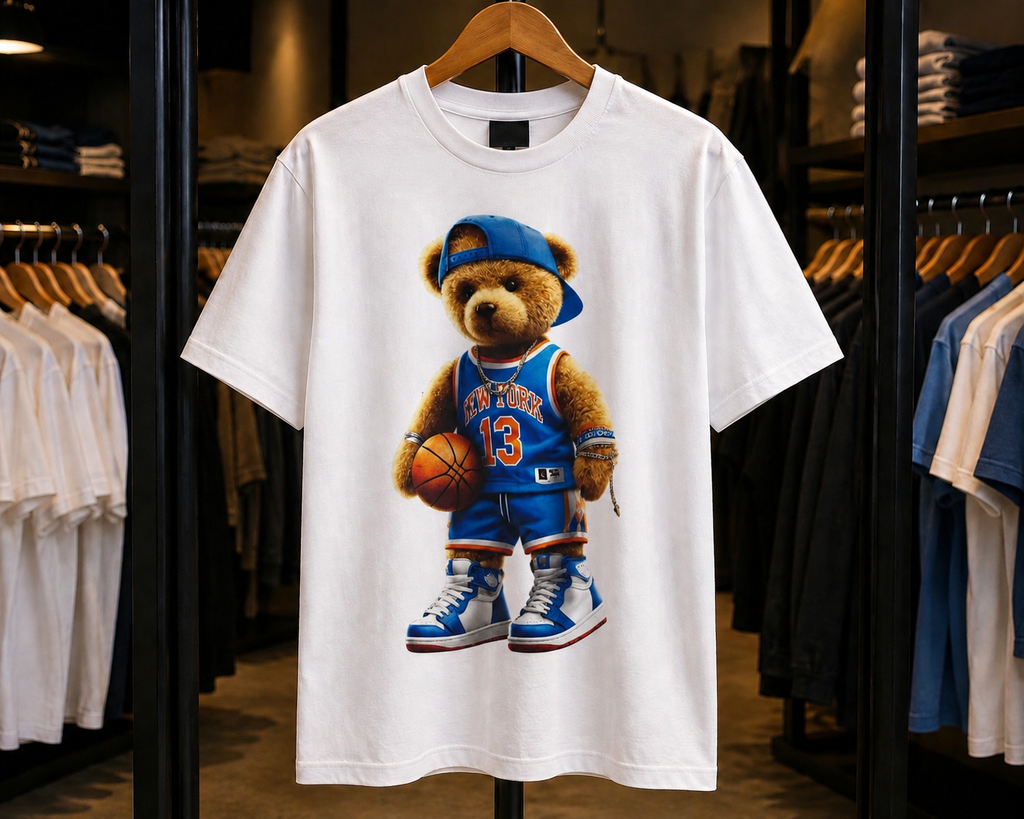 New York Urban Bear Basketball Bear - Unisex Street Wear Urban Tee