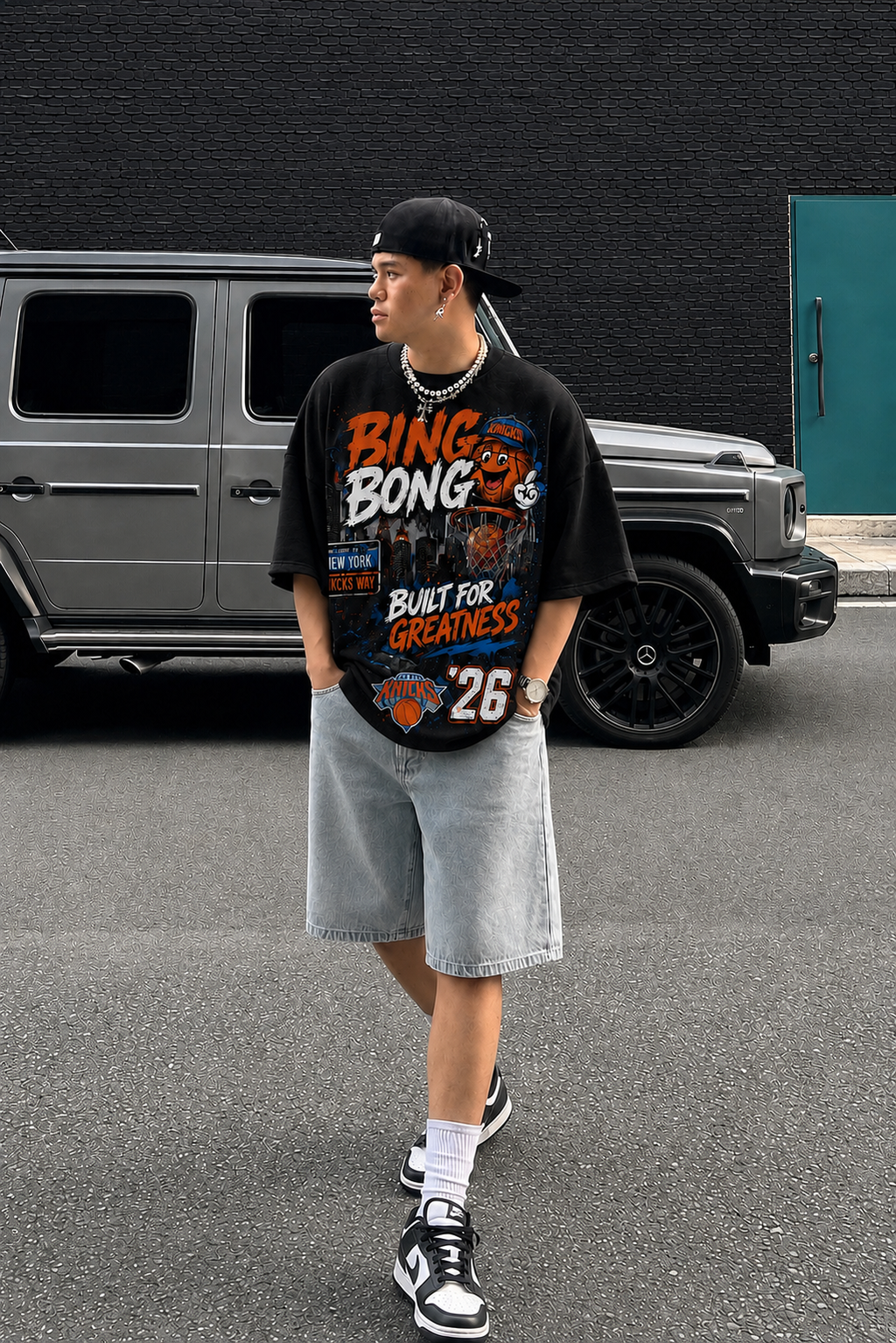 "BING BONG" OVERSIZED NEW YORK BASKETBALL TEE