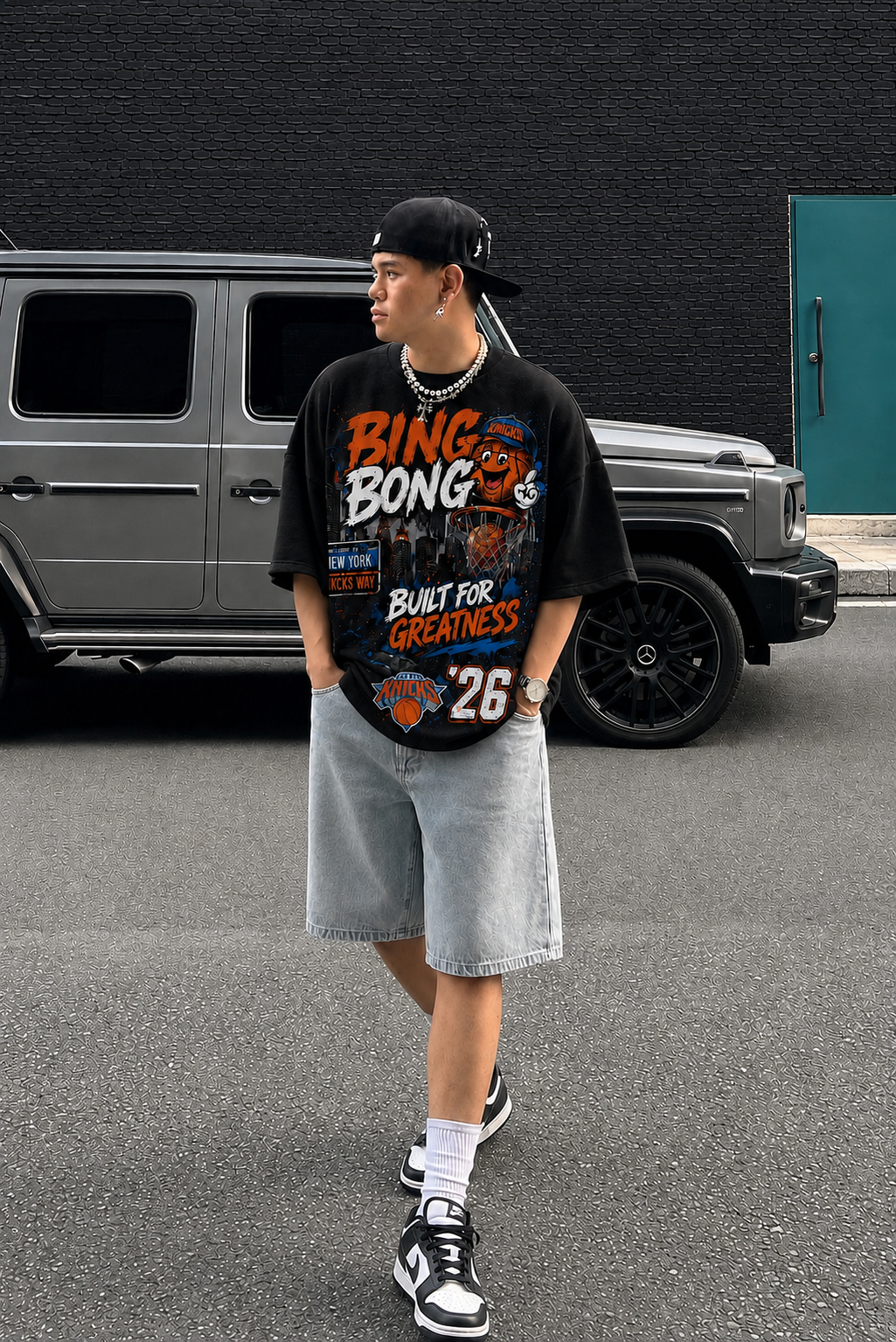 "BING BONG" OVERSIZED NEW YORK BASKETBALL TEE