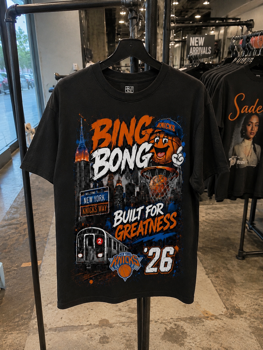 "BING BONG" OVERSIZED NEW YORK BASKETBALL TEE