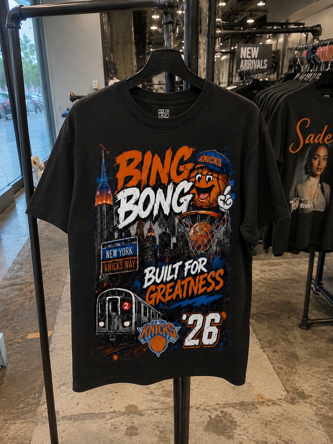 "BING BONG" OVERSIZED NEW YORK BASKETBALL TEE