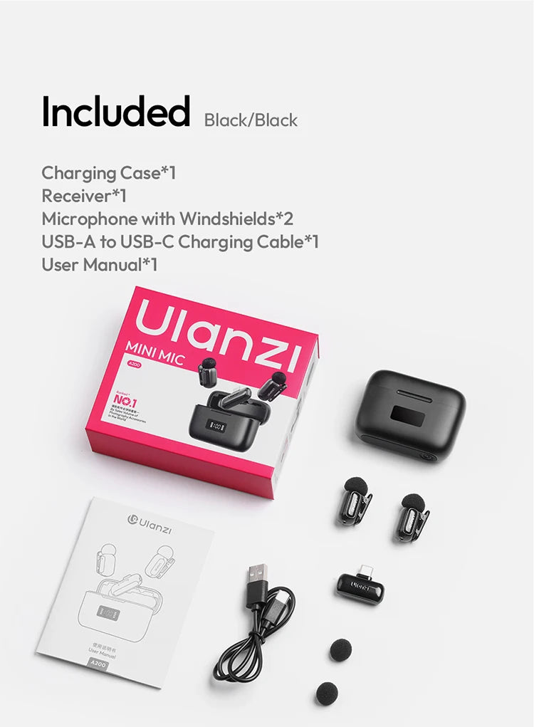 ULANZI Wireless Lavalier Microphone for iPhone 17 16 iPad