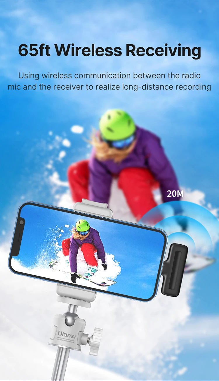 ULANZI Wireless Lavalier Microphone for iPhone 17 16 iPad