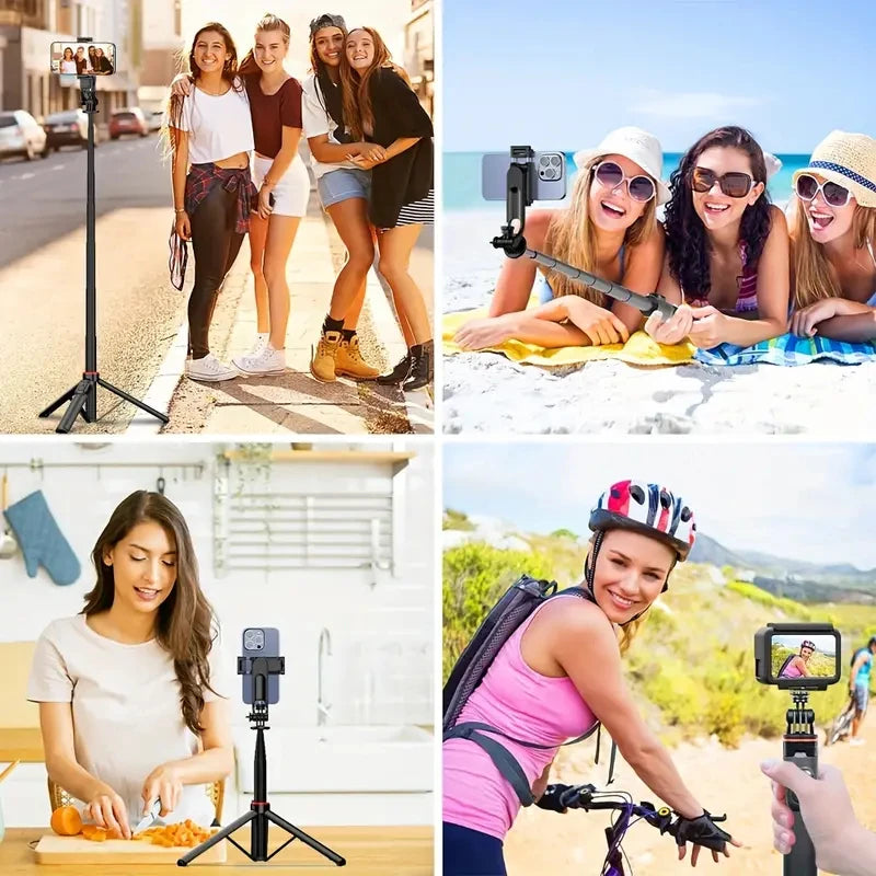 Telescopic Selfie Stick Tripod Monopod Stand Mobile Phone Support Wireless Gimbal Stabilizer For iPhone Android Holder