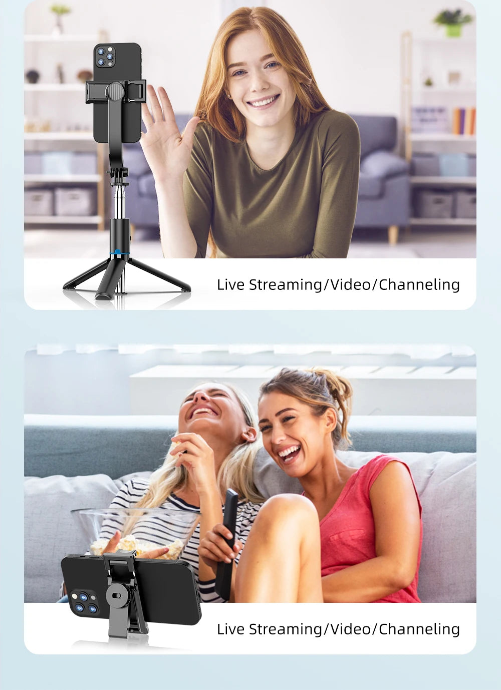Telescopic Selfie Stick Tripod Monopod Stand Mobile Phone Support Wireless Gimbal Stabilizer For iPhone Android Holder