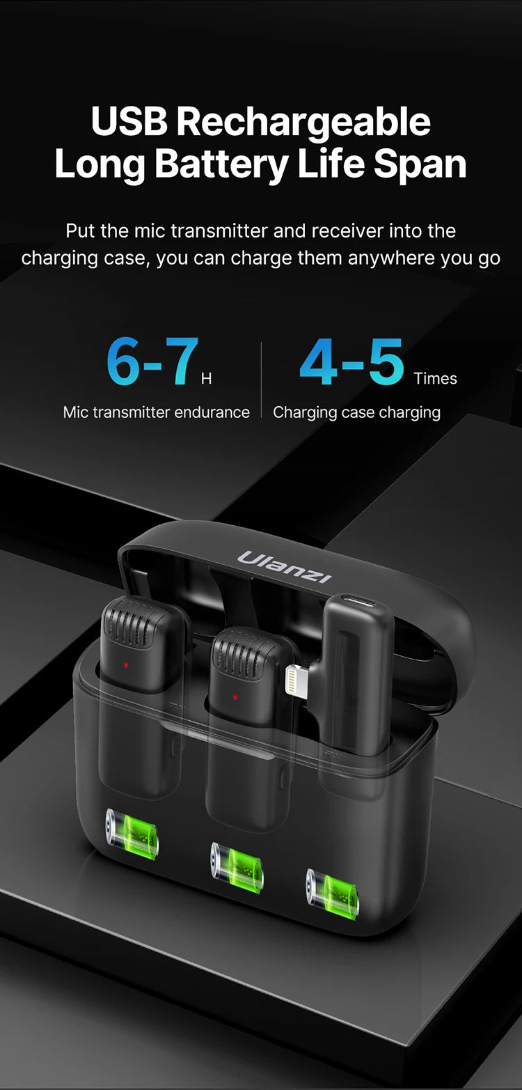 ULANZI Wireless Lavalier Microphone for iPhone 17 16 iPad