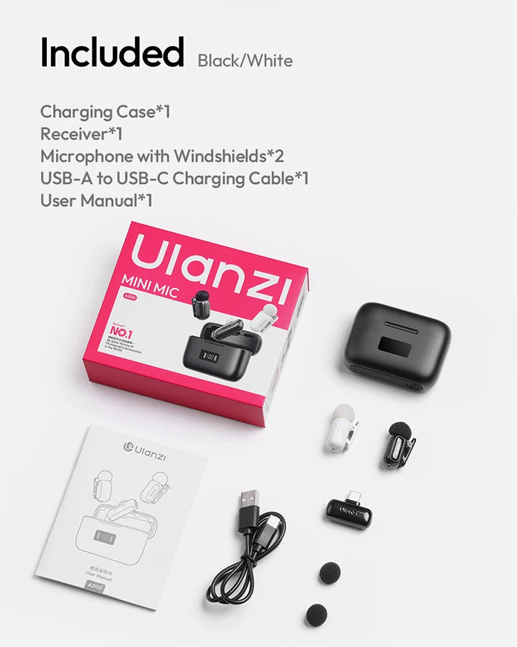ULANZI Wireless Lavalier Microphone for iPhone 17 16 iPad