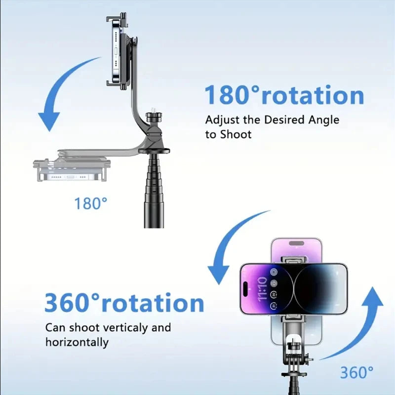 Telescopic Selfie Stick Tripod Monopod Stand Mobile Phone Support Wireless Gimbal Stabilizer For iPhone Android Holder